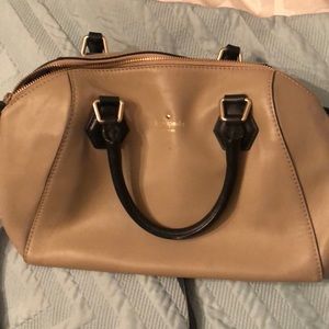Leather Tan and Black Kate Spade Purse With Strap